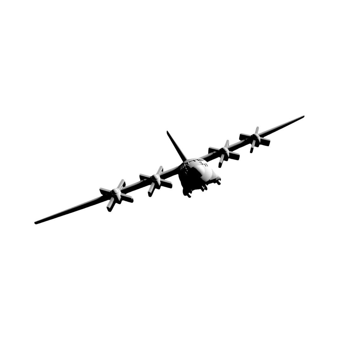C-130 Hercules Aircraft detail view, ready for 3D printing and CNC routing