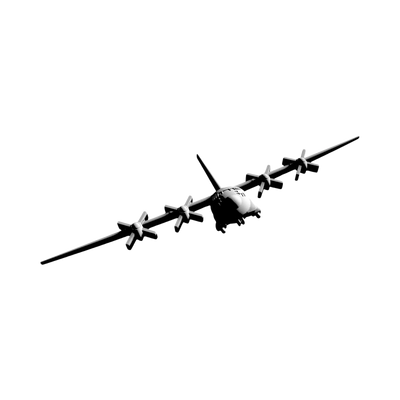 C-130 Hercules Aircraft detail view, ready for 3D printing and CNC routing