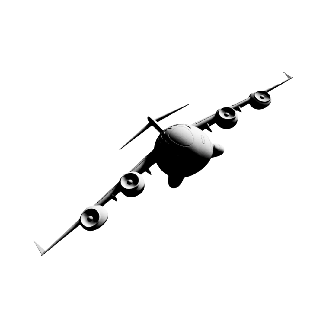 C-17 Globemaster III detail view, ready for 3D printing and CNC routing