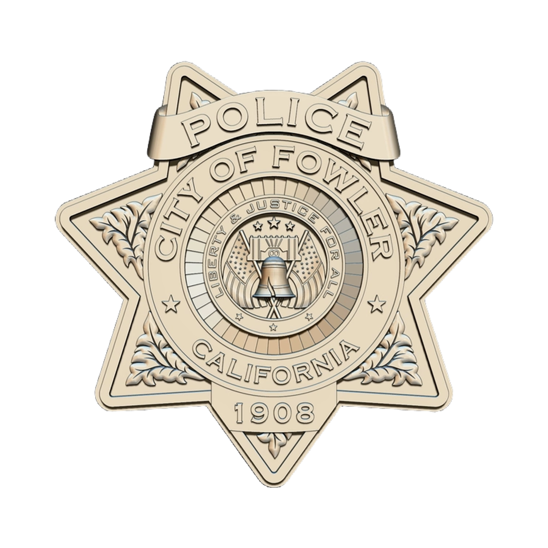 Calfornia City of Fowler Police Badge STL file for digital crafting, LightBurn and Vectric ready