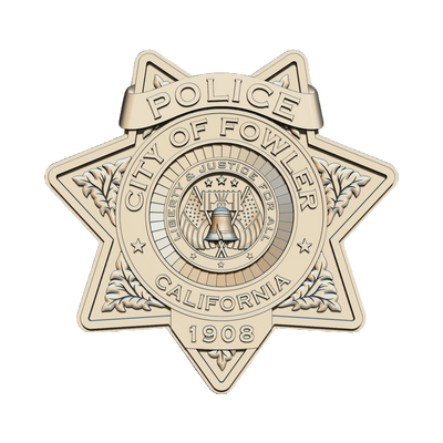 Calfornia City of Fowler Police Badge STL file for digital crafting, LightBurn and Vectric ready