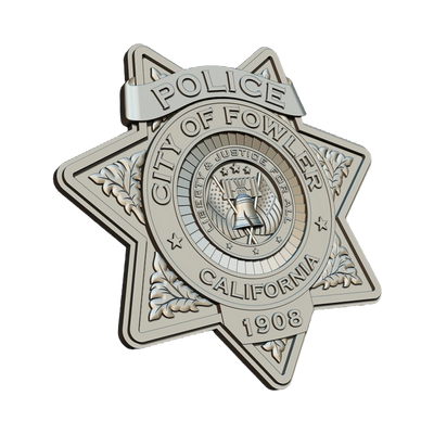Calfornia City of Fowler Police Badge design preview, patches & insignia