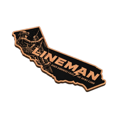 California Lineman SVG file for laser cutting and CNC routing, LightBurn and Vectric ready