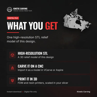 Canada Terrain Map STL file included with instant download