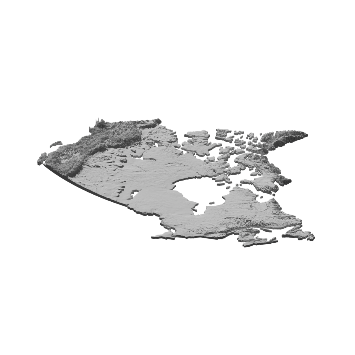 Canada Terrain Map detail view, ready for digital crafting