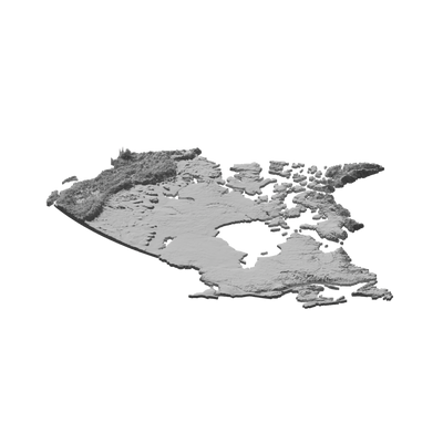 Canada Terrain Map detail view, ready for digital crafting