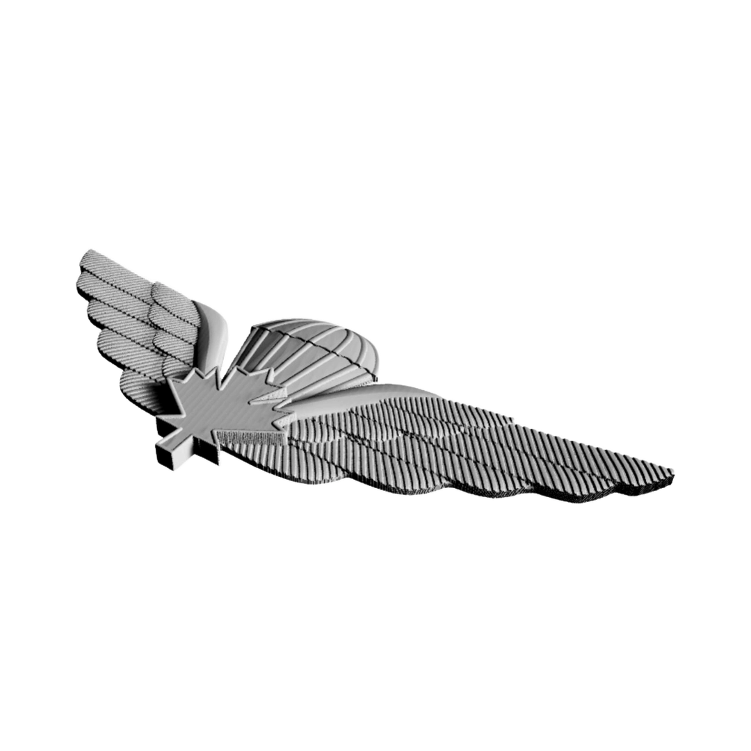 Canadian Military Jump (Airborne) Wings detail view, ready for 3D printing and CNC routing