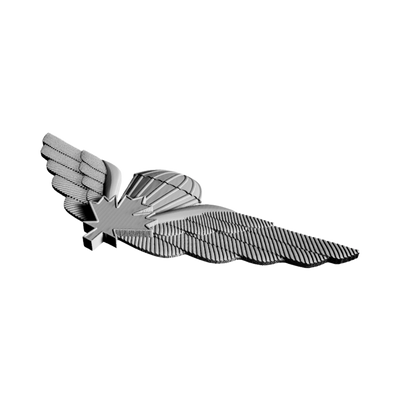 Canadian Military Jump (Airborne) Wings detail view, ready for 3D printing and CNC routing