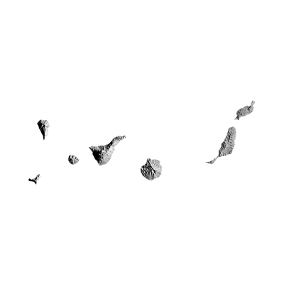 Canary Islands Terrain Map STL file for 3D printing and CNC routing, LightBurn and Vectric ready
