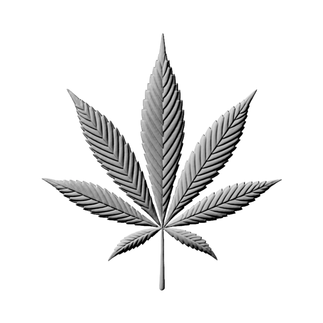 Cannabis Leaf STL file for 3D printing and CNC routing, LightBurn and Vectric ready