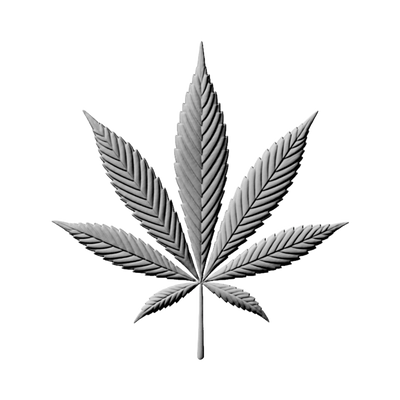 Cannabis Leaf STL file for 3D printing and CNC routing, LightBurn and Vectric ready