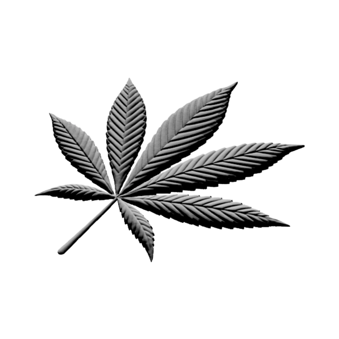 Cannabis Leaf detail view, ready for 3D printing and CNC routing