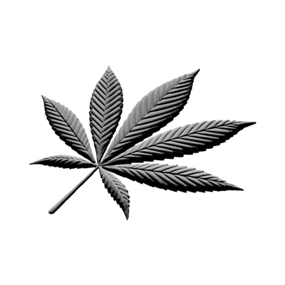 Cannabis Leaf detail view, ready for 3D printing and CNC routing