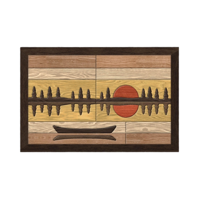 Canoe at Dusk Intarsia SVG file for digital crafting, LightBurn and Vectric ready