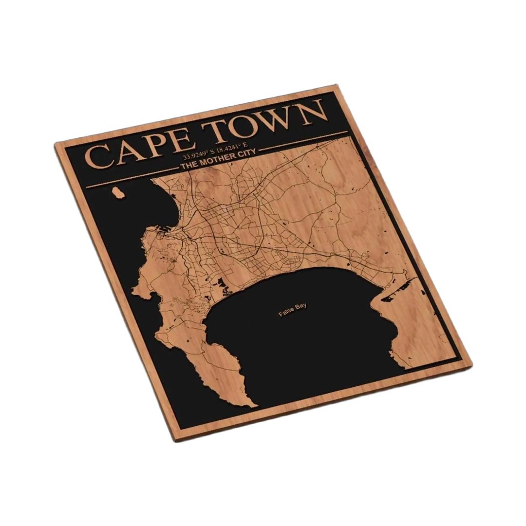 Cape Town, South Africa City Map SVG file for laser cutting and CNC routing, LightBurn and Vectric ready