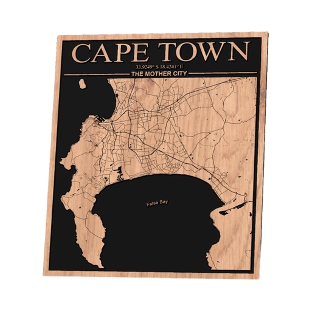 Cape Town, South Africa City Map design preview, countries & world