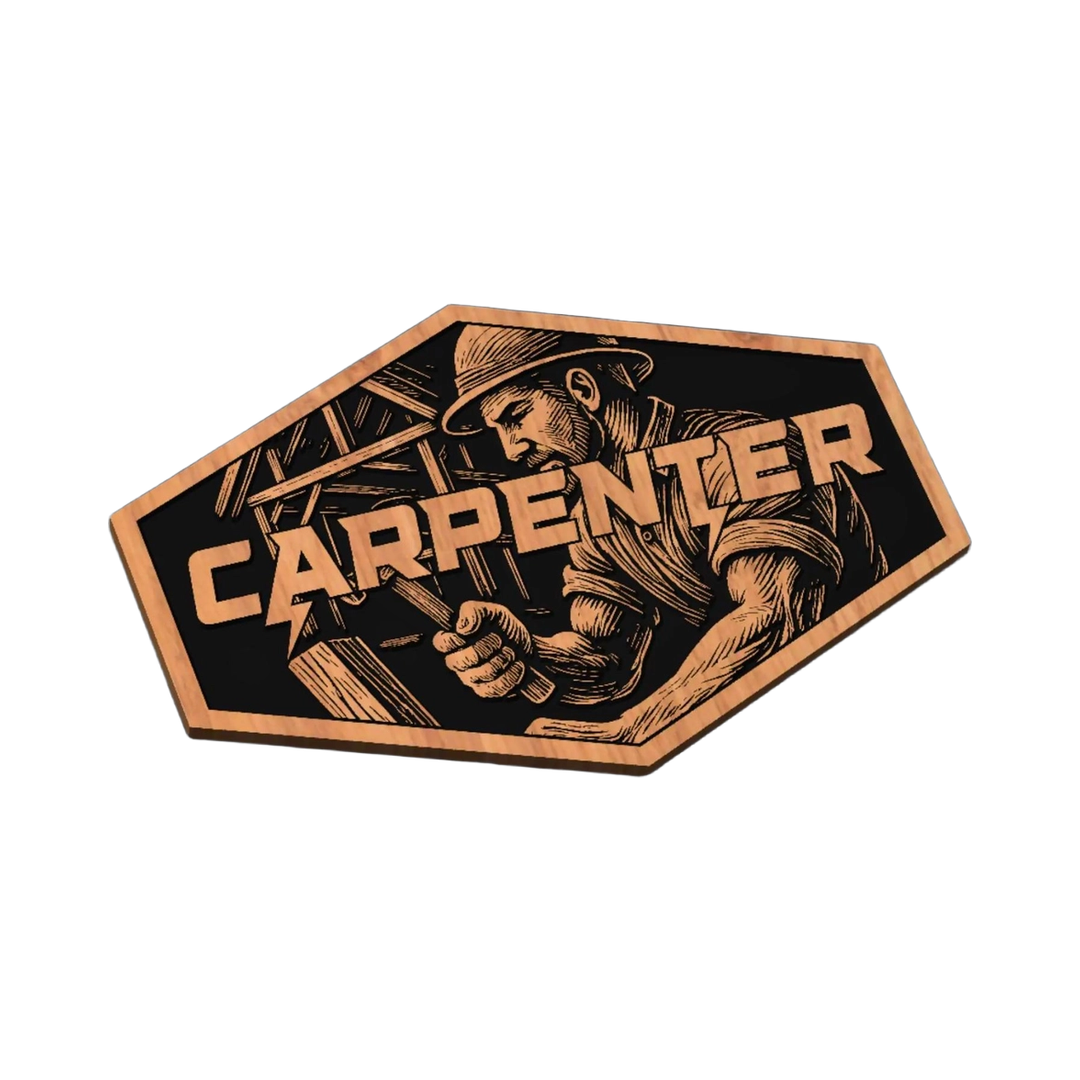 Carpenter SVG file for laser cutting and CNC routing, LightBurn and Vectric ready