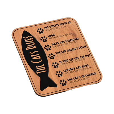 Cat Rules SVG file for laser cutting and CNC routing, LightBurn and Vectric ready