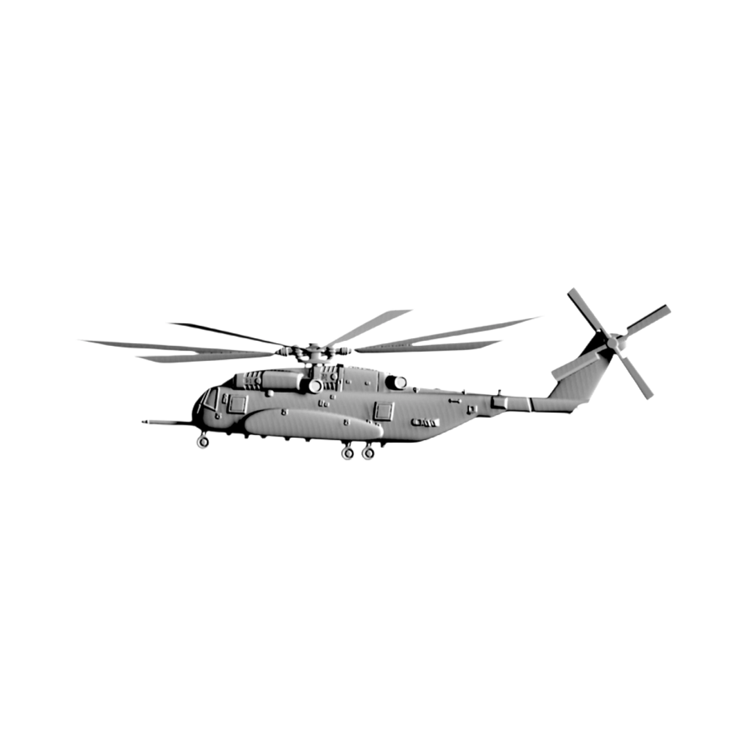 CH-53 King Stallion STL file for 3D printing and CNC routing, LightBurn and Vectric ready