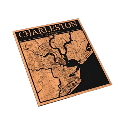 Charleston, South Carolina City Map SVG file for laser cutting and CNC routing, LightBurn and Vectric ready