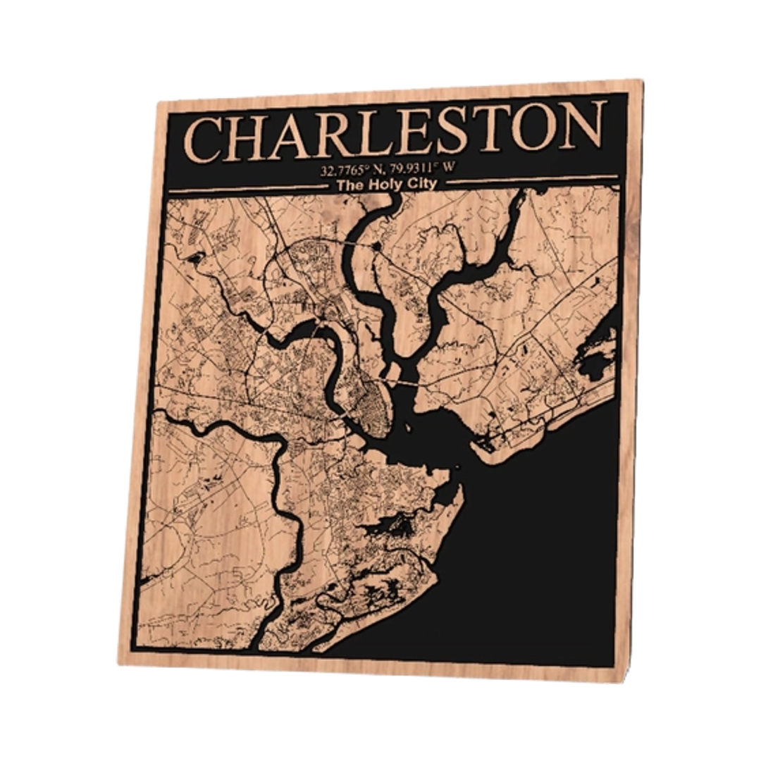 Charleston, South Carolina City Map design preview, us states