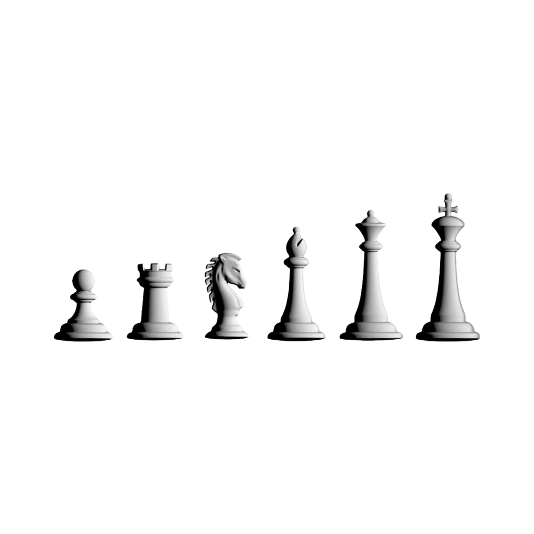 Chess Set STL file for 3D printing and CNC routing, LightBurn and Vectric ready