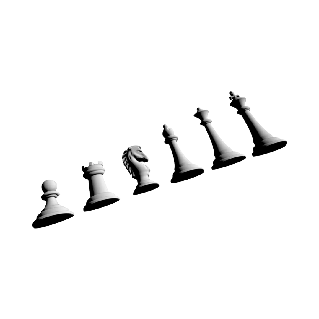 Chess Set detail view, ready for 3D printing and CNC routing