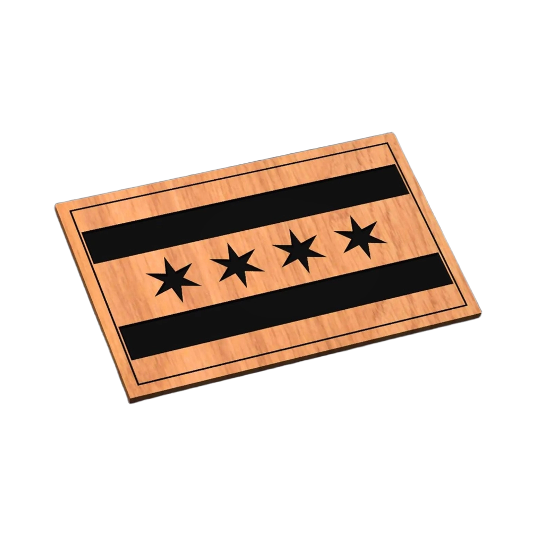 The Flag of Chicago, Illinois SVG file for laser cutting and CNC routing, LightBurn and Vectric ready