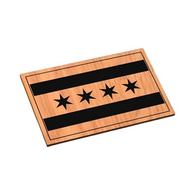 The Flag of Chicago, Illinois SVG file for laser cutting and CNC routing, LightBurn and Vectric ready
