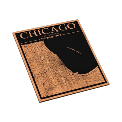Chicago, Illinois City Map SVG file for laser cutting and CNC routing, LightBurn and Vectric ready