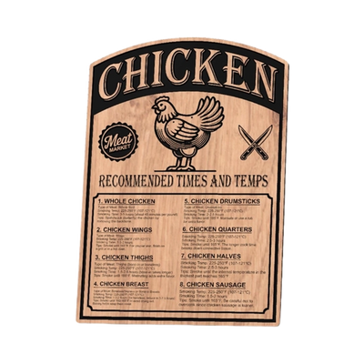 Chicken Smoking Chart Design detail view, ready for laser cutting and CNC routing