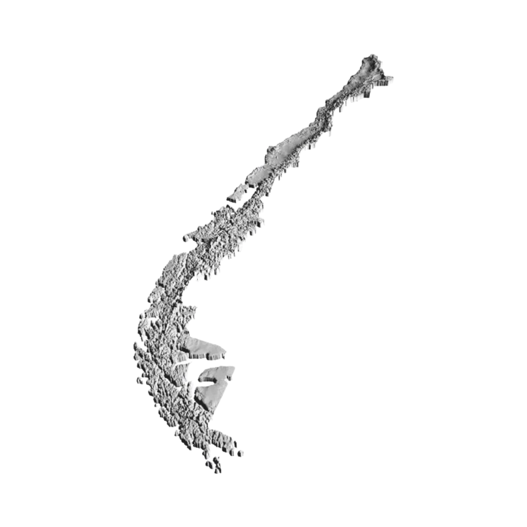 Chile Terrain Map design preview, countries & world