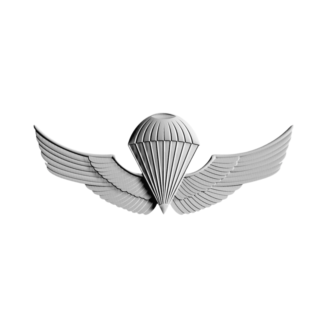 Chile Military Jump (Airborne) Wings STL file for 3D printing and CNC routing, LightBurn and Vectric ready