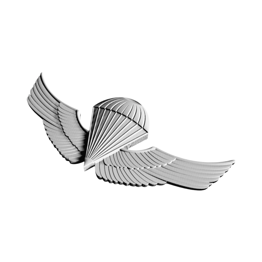 Chile Military Jump (Airborne) Wings detail view, ready for 3D printing and CNC routing