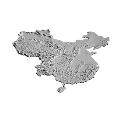 China Terrain Map design preview, countries & world