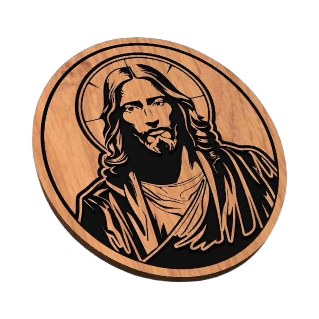 Christ Pantocrator SVG file for laser cutting and CNC routing, LightBurn and Vectric ready
