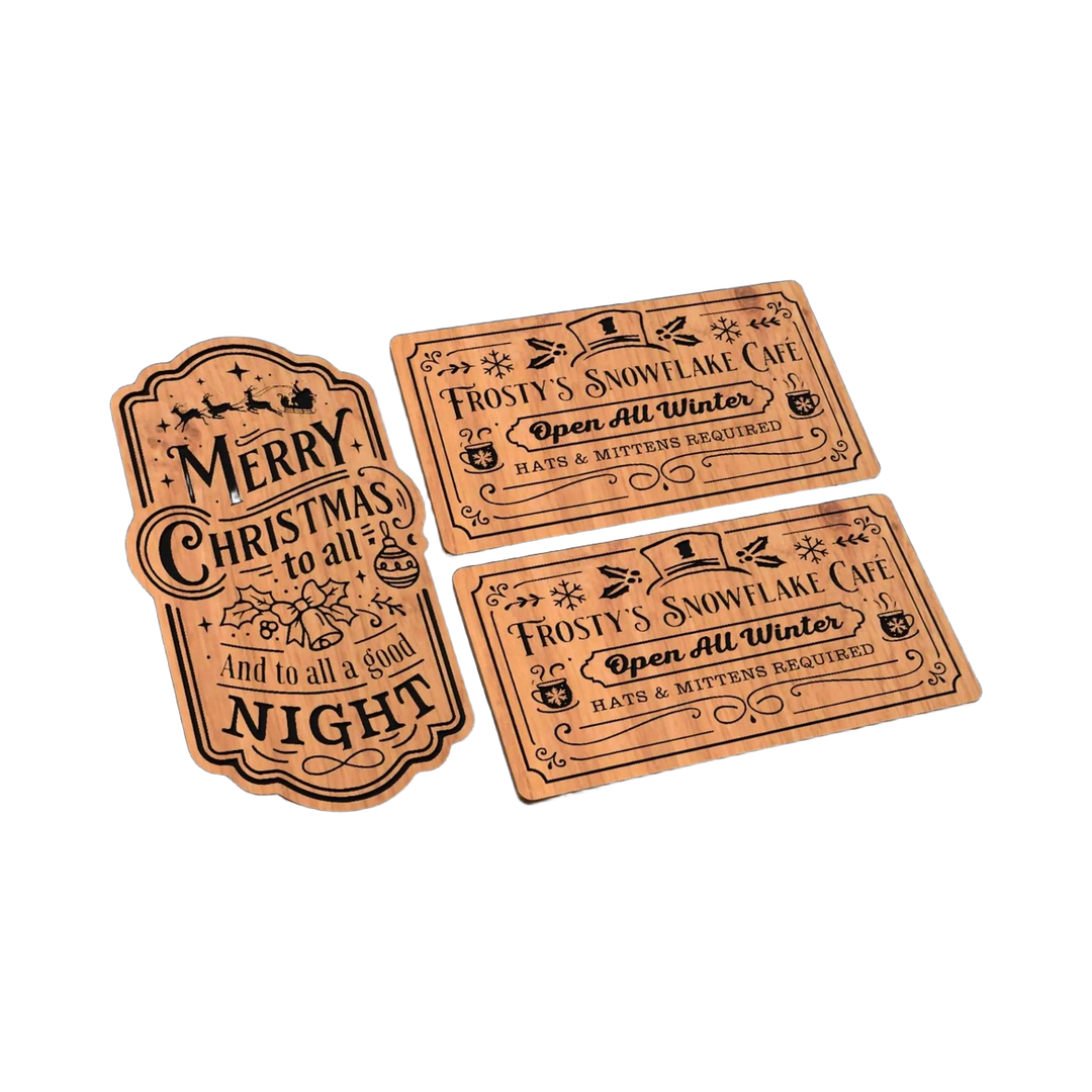 Christmas Holiday Design Bundle SVG file for laser cutting and CNC routing, LightBurn and Vectric ready