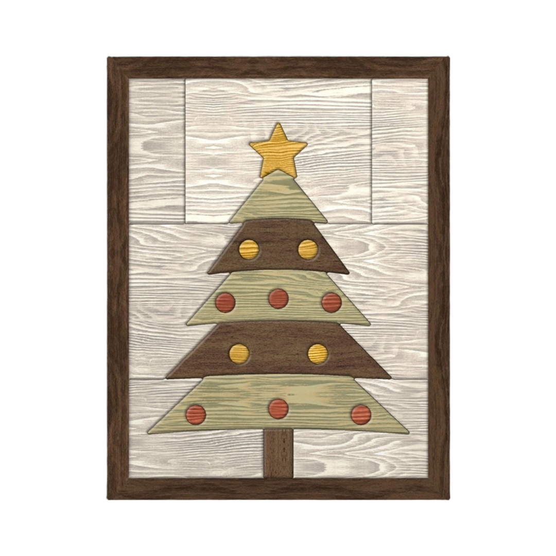 Christmas Tree Intarsia SVG file for digital crafting, LightBurn and Vectric ready
