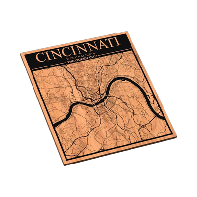 Cincinnati, Ohio City Map SVG file for laser cutting and CNC routing, LightBurn and Vectric ready