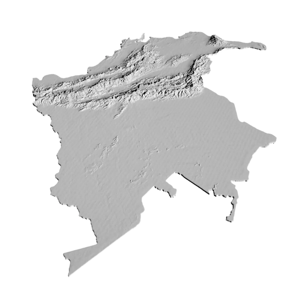 Colombia Terrain Map design preview, countries & world