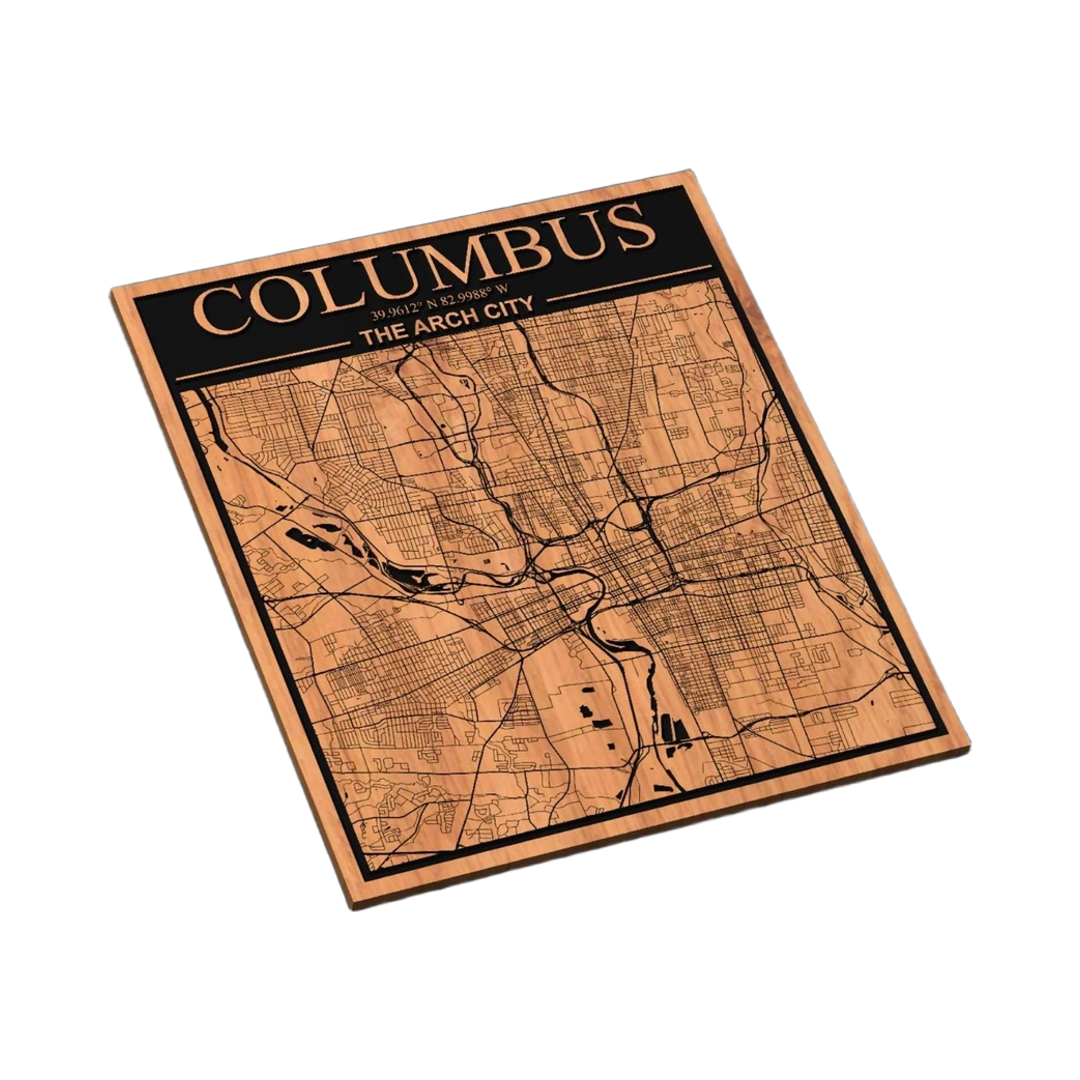 Columbus, Ohio City Map SVG file for laser cutting and CNC routing, LightBurn and Vectric ready