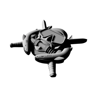 Combat Diver Badge detail view, ready for 3D printing and CNC routing