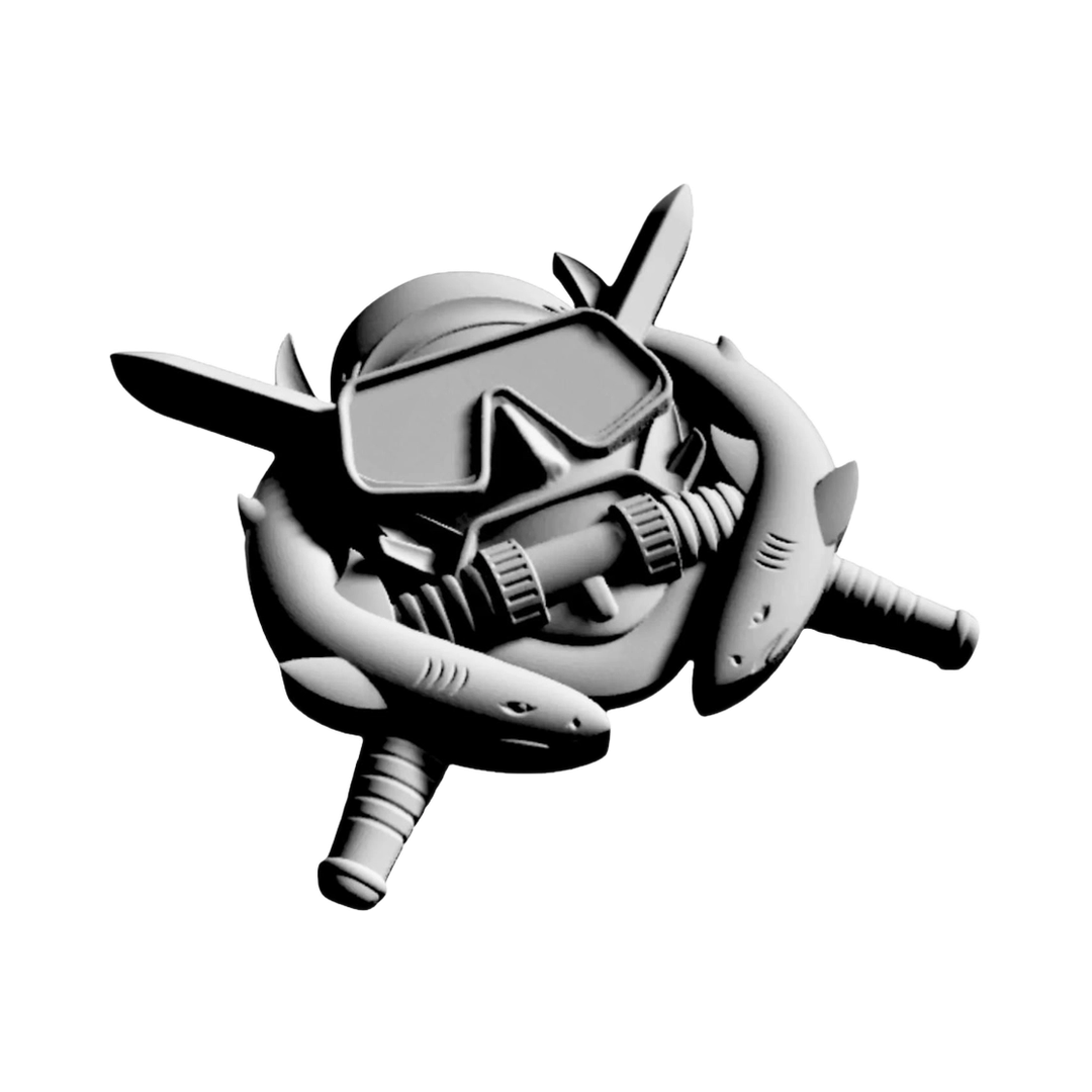 Combat Diver Badge STL file included with instant download