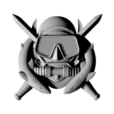 Combat Diver Badge mockup, patches, badges & insignia