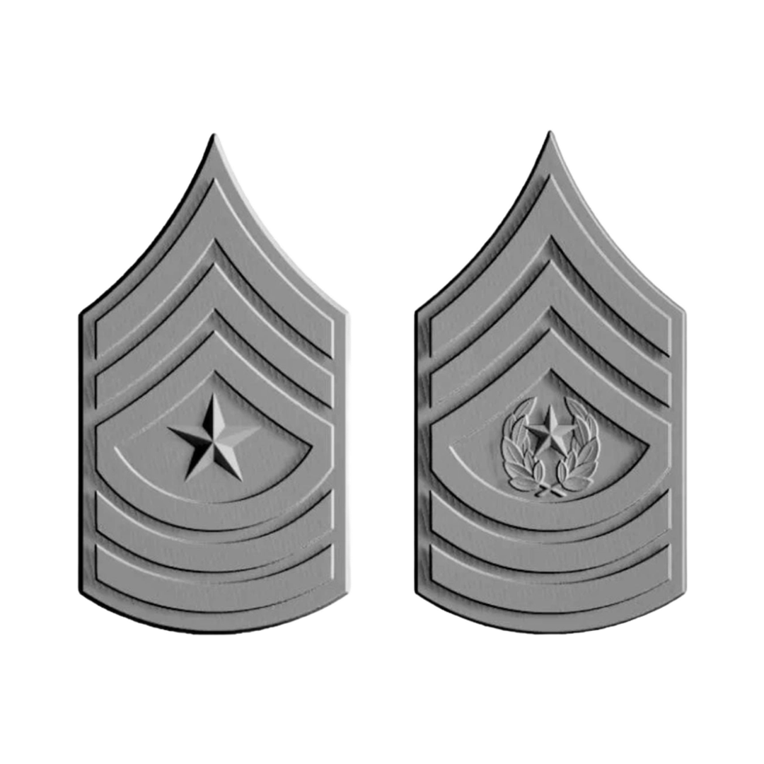 Command Sergeant Major E-9 Rank STL file for 3D printing and CNC routing, LightBurn and Vectric ready