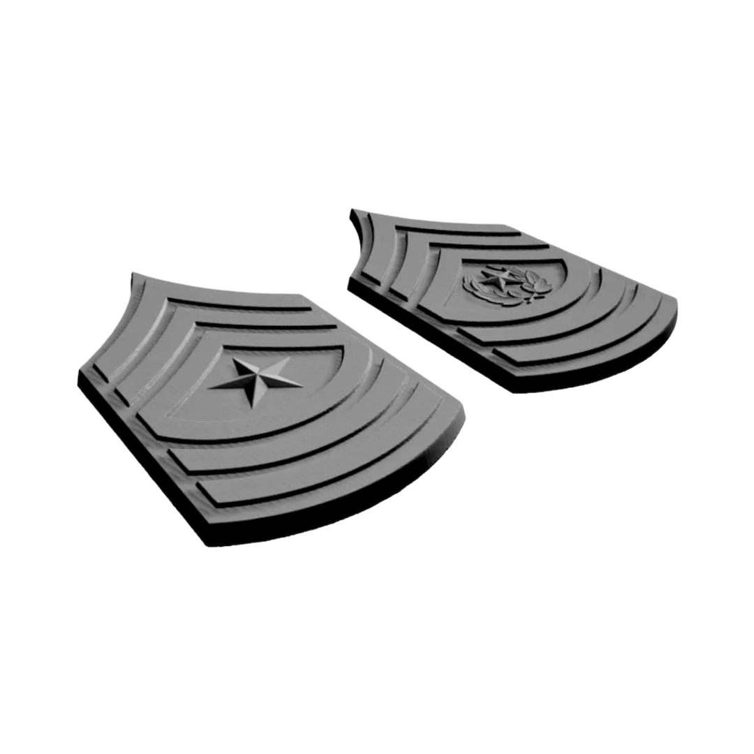 Command Sergeant Major E-9 Rank detail view, ready for 3D printing and CNC routing