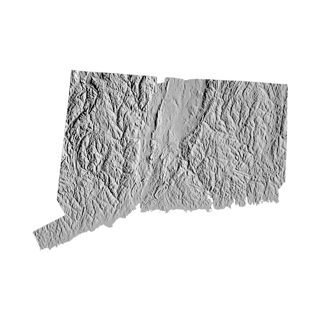 Connecticut 3D STL file for 3D printing and CNC routing, LightBurn and Vectric ready