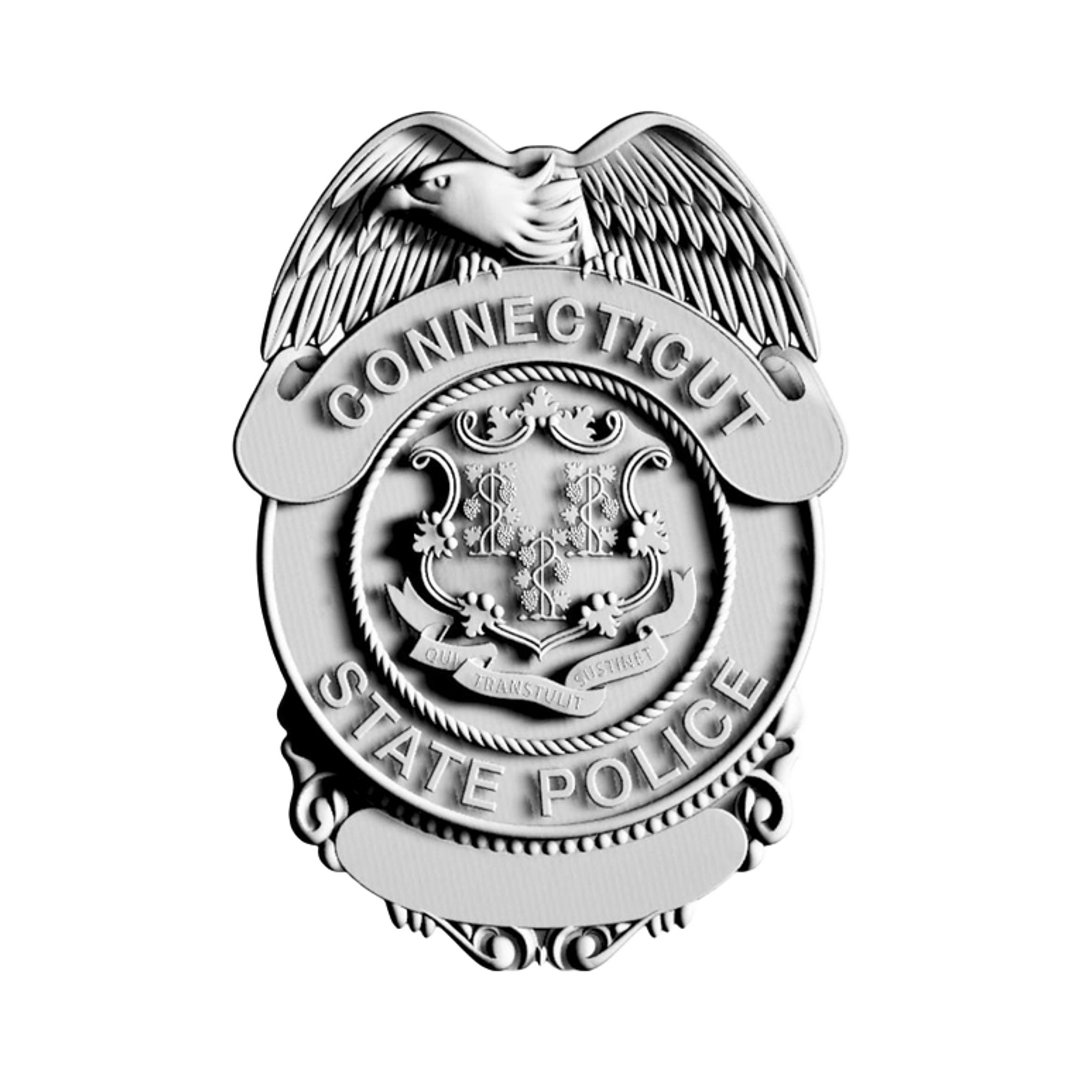 Connecticut State Police Badge STL file for 3D printing and CNC routing, LightBurn and Vectric ready