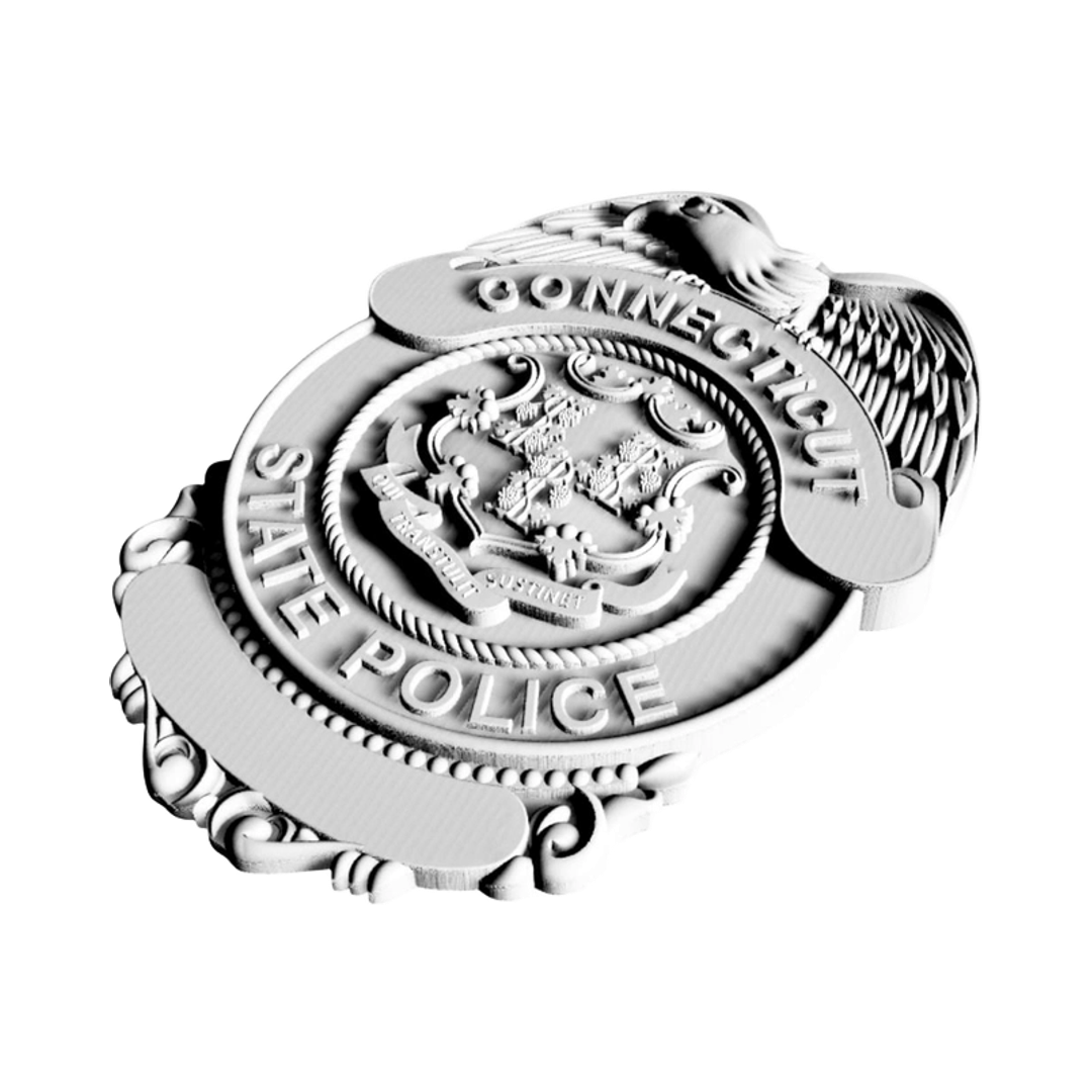 Connecticut State Police Badge detail view, ready for 3D printing and CNC routing