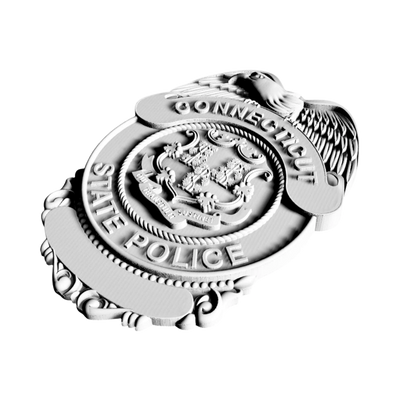 Connecticut State Police Badge detail view, ready for 3D printing and CNC routing